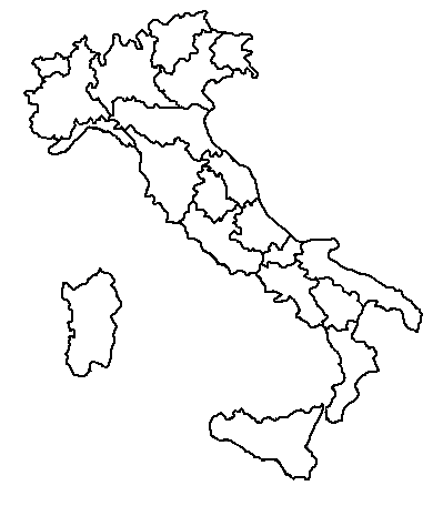 Cartina regioni d'Italia